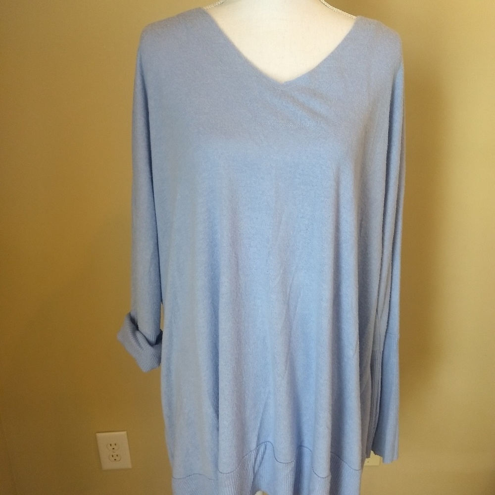 Soft light blue sweater, 2X